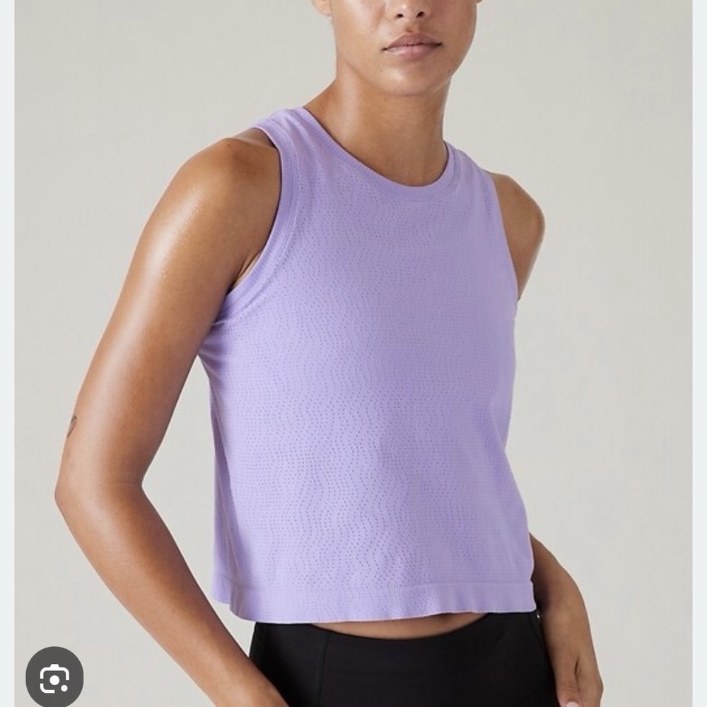 Athleta Ether Seamless Mesh Tank Top Purple Sleeveless Activewear Women's Medium